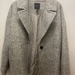 Forever 21 Gray Wool Blend Coat with Notched Lapel